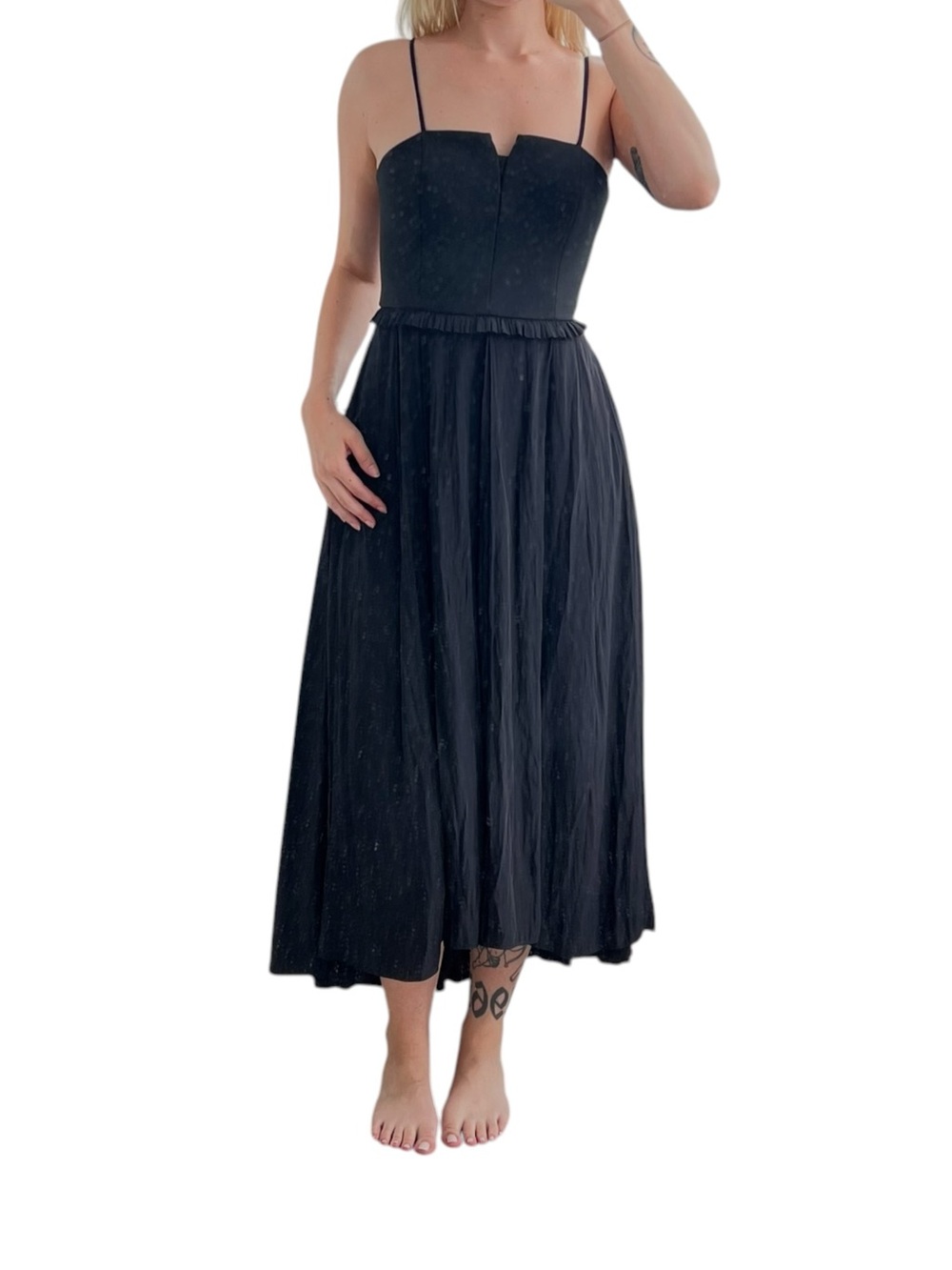 Elizabeth and James Black Spaghetti Strap High Low Dress